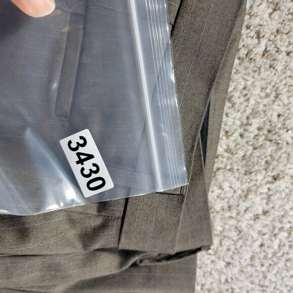 Banana Republic Pants Mens 35x32 Tag 34x32 Brown Pinstripe Poly Blend Tags - Picture 8 of 9